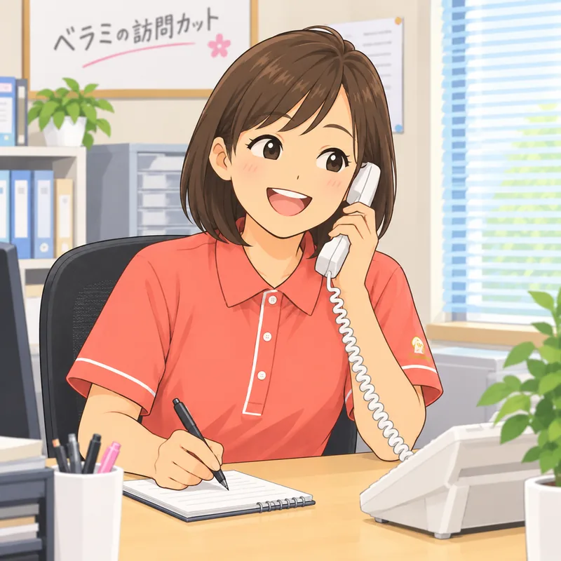 電話で予約を受け付ける受付スタッフ