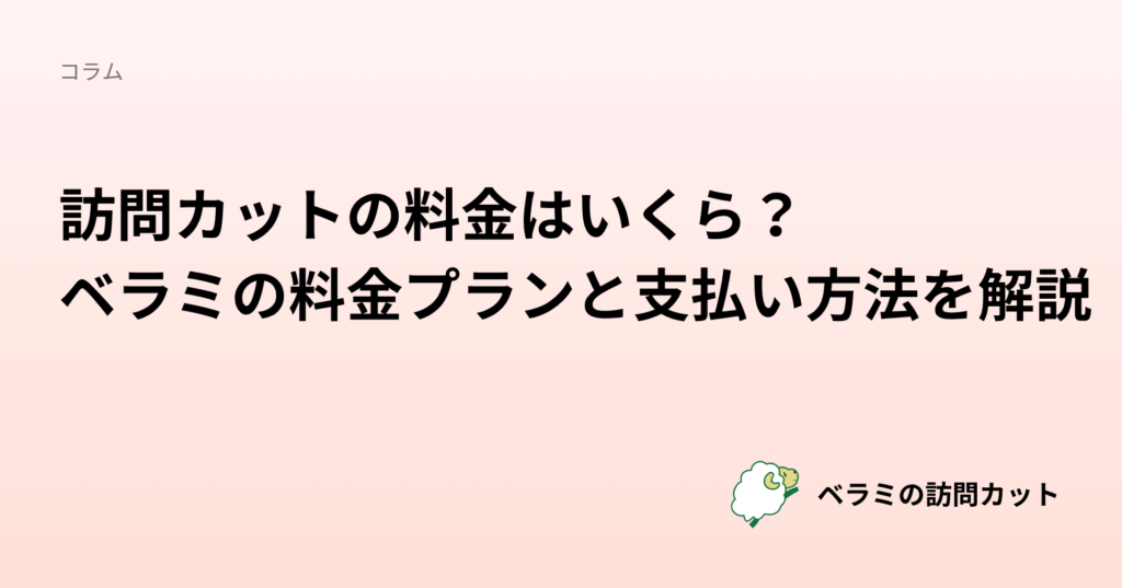 訪問カットの料金はいくら？ベラミの料金プランと支払い方法を解説